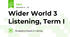 Wider World 3 Listening, Term I
