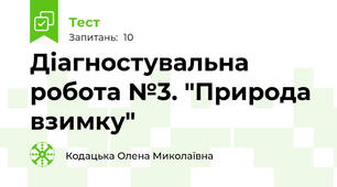 Діагностувальна робота №3. "Природа взимку"