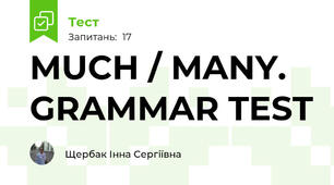 MUCH / MANY.  GRAMMAR TEST 