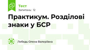 Практикум. Розділові знаки у БСР