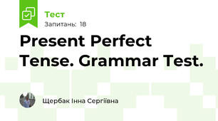 Present Perfect Tense. Grammar Test.