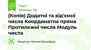(Копія) Додатні та від'ємні числа Координатна пряма Протилежні числа Модуль числа