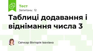 Таблиці додавання і віднімання числа 3