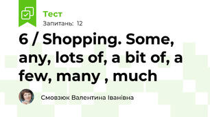 6 / Shopping. Some, any, lots of, a bit of, a few, many , much