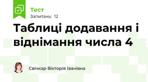 Таблиці додавання і віднімання числа 4
