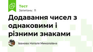 Додавання чисел з однаковими і різними знаками