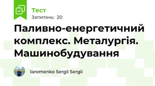 Паливно-енергетичний комплекс. Металургія. Машинобудування