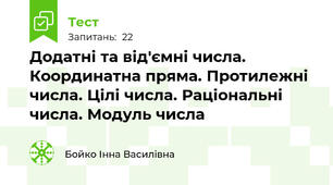 Додатні та від'ємні числа. Координатна пряма. Протилежні числа. Цілі числа. Раціональні числа. Модуль числа