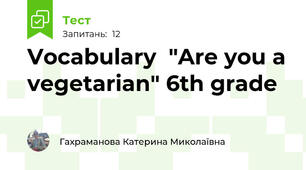 Vocabulary  "Are you a vegetarian" 6th grade