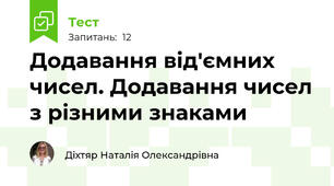 Додавання від'ємних чисел. Додавання чисел з різними знаками