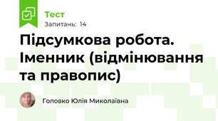 Підсумкова робота. Іменник (відмінювання та правопис)