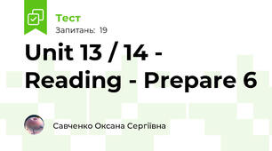 Unit 13 / 14 - Reading - Prepare 6