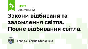 Закони відбиваня та заломлення світла. Повне відбивання світла. 