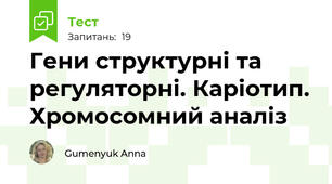 Гени структурні та регуляторні. Каріотип. Хромосомний аналіз 