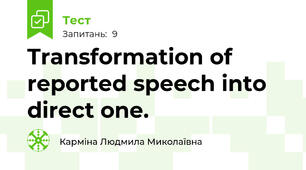 Transformation of reported speech into direct one.