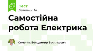 Самостійна робота Електрика