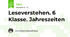 Leseverstehen. 6 Klasse. Jahreszeiten 