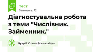 Діагностувальна робота з теми "Числівник. Займенник."