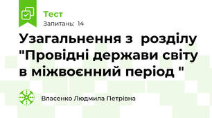 Узагальнення з  розділу "Провідні держави світу в міжвоєнний період "