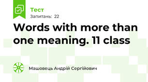 Words with more than one meaning. 11 class