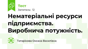 Нематеріальні ресурси підприємства. Виробнича потужність.