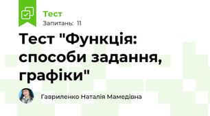 Тест "Функція: способи задання, графіки"