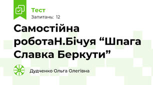 Самостійна роботаН.Бічуя “Шпага Славка Беркути”