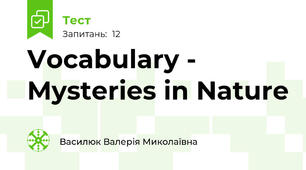 Vocabulary - Mysteries in Nature