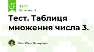 Тест. Таблиця множення числа 3.