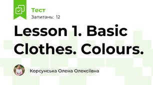 Lesson 1. Basic Clothes. Colours.
