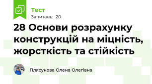 28 Основи розрахунку конструкцій на міцність, жорсткість та стійкість
