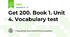 Get 200. Book 1. Unit 4. Vocabulary test 