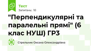"Перпендикулярні та паралельні прямі" (6 клас НУШ) ГР3