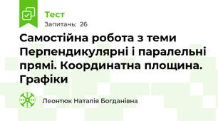 Самостійна робота з теми Перпендикулярні і паралельні прямі. Координатна площина. Графіки