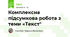 Комплексна підсумкова робота з теми «Текст"