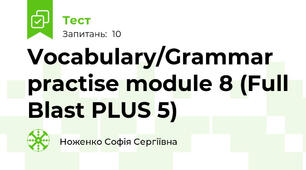 Vocabulary/Grammar practise module 8 (Full Blast PLUS 5)