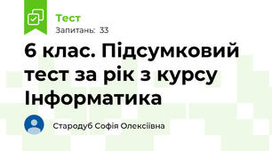 6 клас. Підсумковий тест за рік з курсу Інформатика