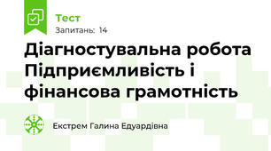Діагностувальна робота Підприємливість і фінансова грамотність