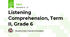 Listening Comprehension, Term II, Grade 6