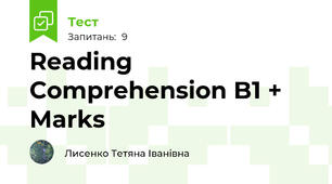 Reading Comprehension B1 + Marks