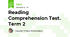 Reading Comprehension Test. Term 2