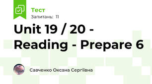 Unit 19 / 20 - Reading - Prepare 6