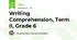 Writing Comprehension, Term II, Grade 6