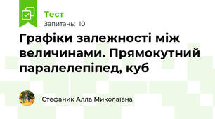 Графіки залежності між величинами. Прямокутний паралелепіпед, куб