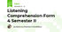 Listening Comprehension Form 4 Semester II