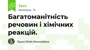 Багатоманітність речовин і хімічних реакцій.