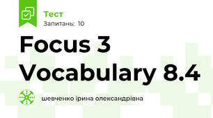 Focus 3 Vocabulary 8.4
