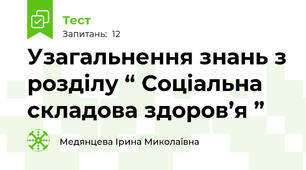 Узагальнення знань з розділу “ Соціальна складова здоров’я ”
