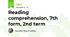 Reading comprehension, 7th form, 2nd term