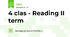 4 clas - Reading II term